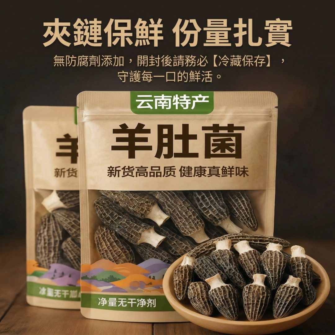 【高山農場直供】嚴選野生孕育羊肚菌（5−8cm 家庭燉補高CP款）｜兒童長輩的天然營養庫