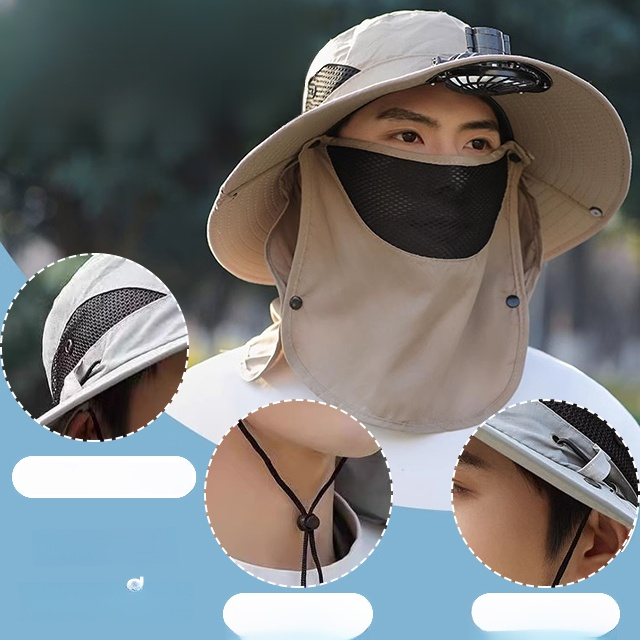 🌞 หมวกกันแดดพร้อมพัดลมสำหรับกิจกรรมกลางแจ้ง! เเคมป์ปิ้ง ตกปลา เดินเขา 🌞ให้วันร้อนๆ เป็นวันที่สดชื่นสบายด้วยหมวกปีกกว้างพร้อมพัดลมในตัว! 