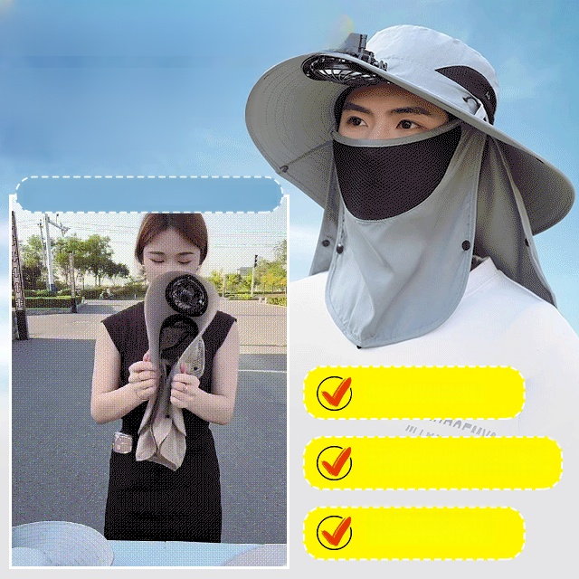🌞 หมวกกันแดดพร้อมพัดลมสำหรับกิจกรรมกลางแจ้ง! เเคมป์ปิ้ง ตกปลา เดินเขา 🌞ให้วันร้อนๆ เป็นวันที่สดชื่นสบายด้วยหมวกปีกกว้างพร้อมพัดลมในตัว! 