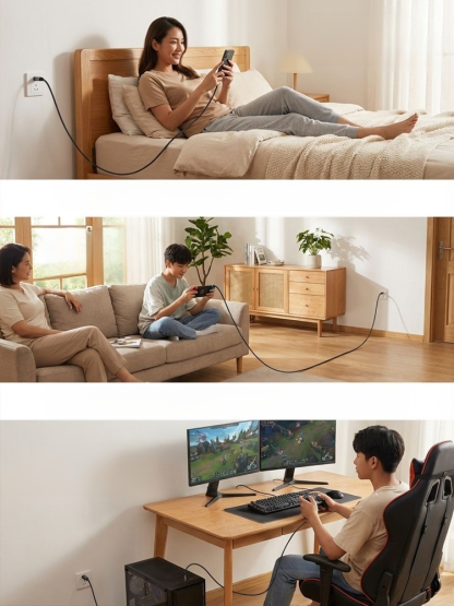100W ชาร์จแรง หัวงอ 90° ไม่บังมือ  สายชาร์จที่เกมเมอร์ต้องมี! 100W หัวงอ 90° ไม่บังมือ สายยาวสะใจ ส่งฟรีวันนี้!