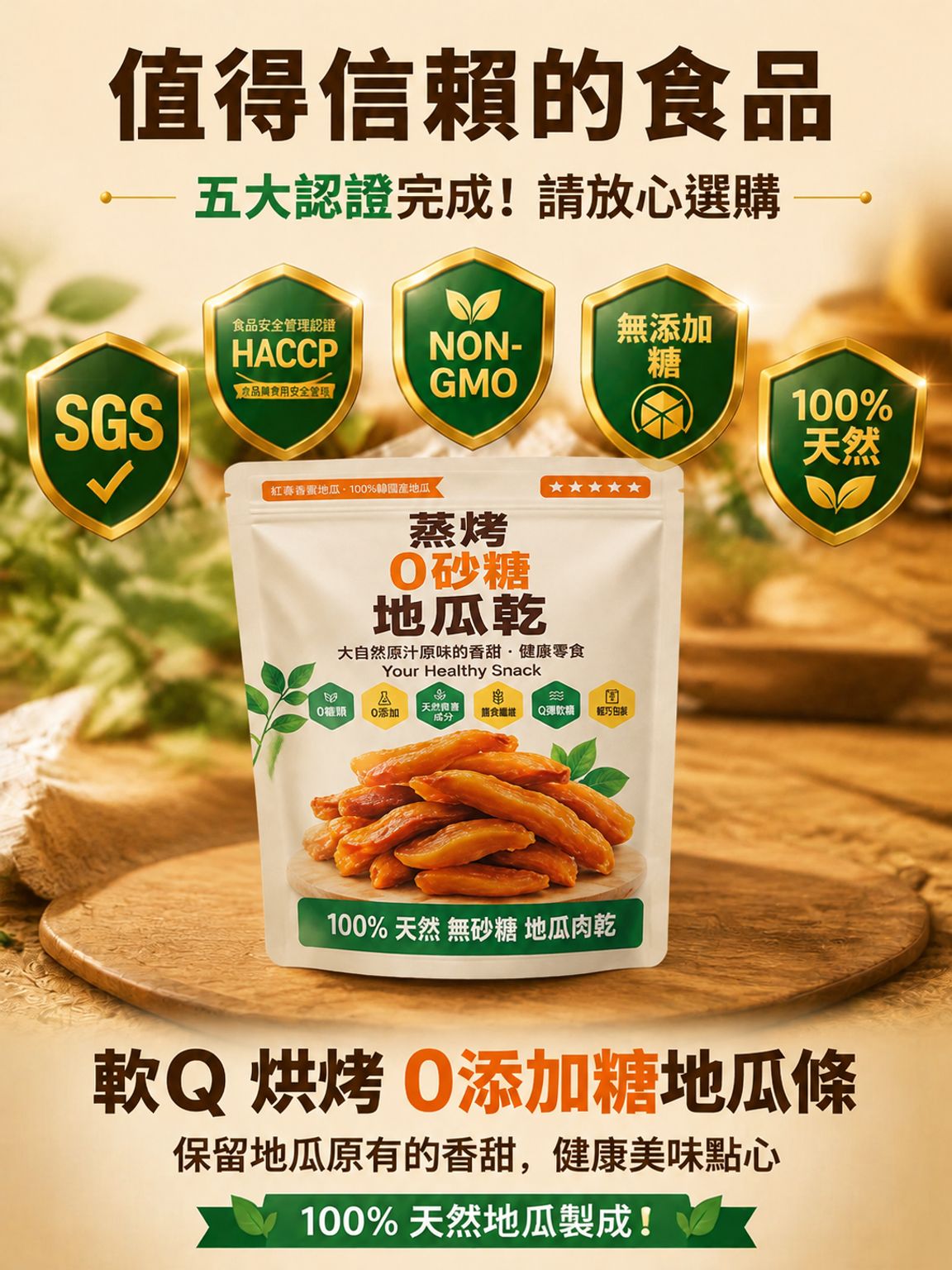 【緩解便秘】瘦身帶皮不加糖地瓜乾