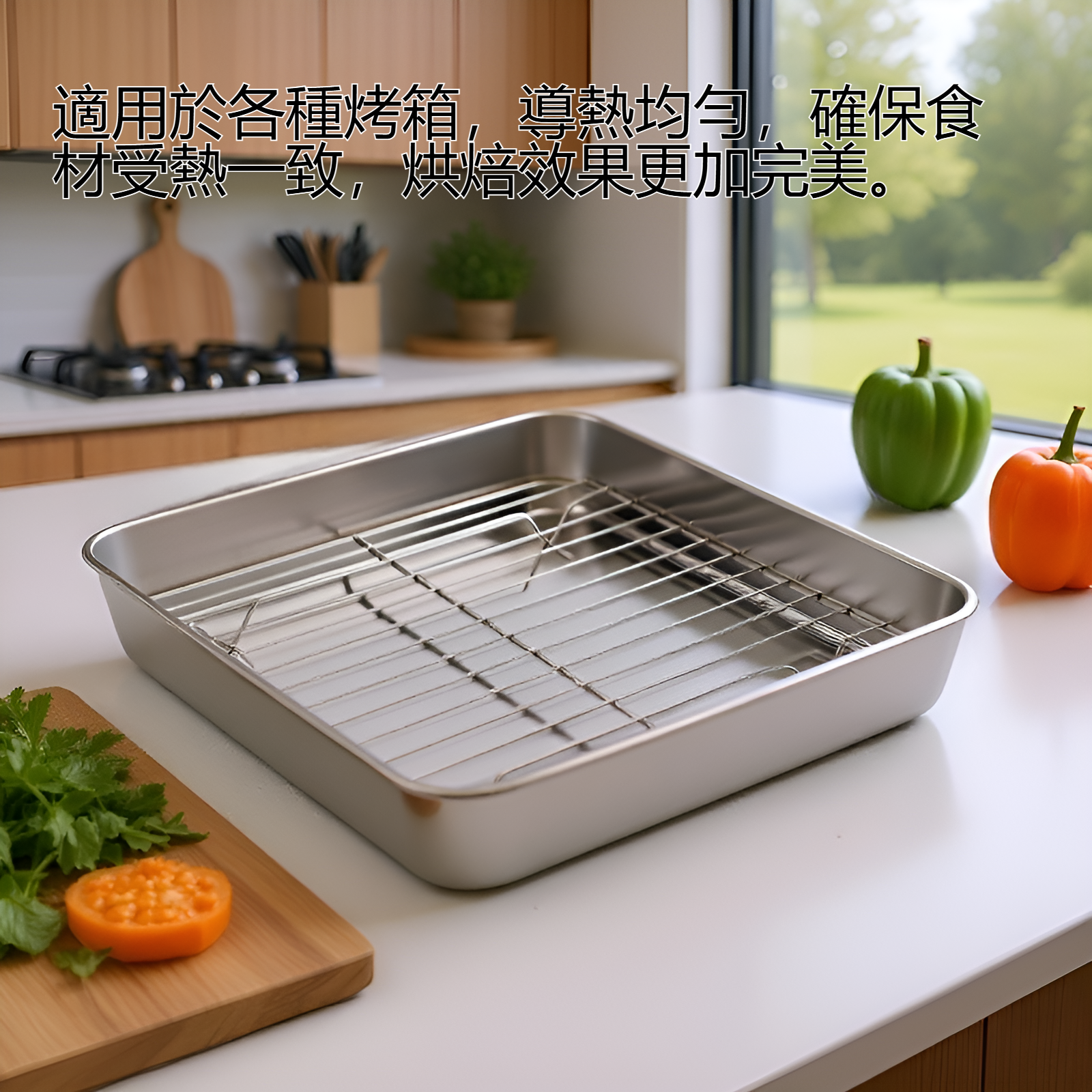 耐熱不銹鋼烘焙烤盤細節特寫