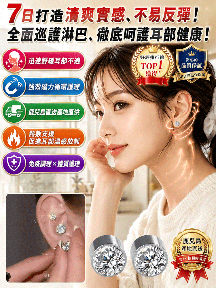 HFH-強磁彩鑽消腫耳釘