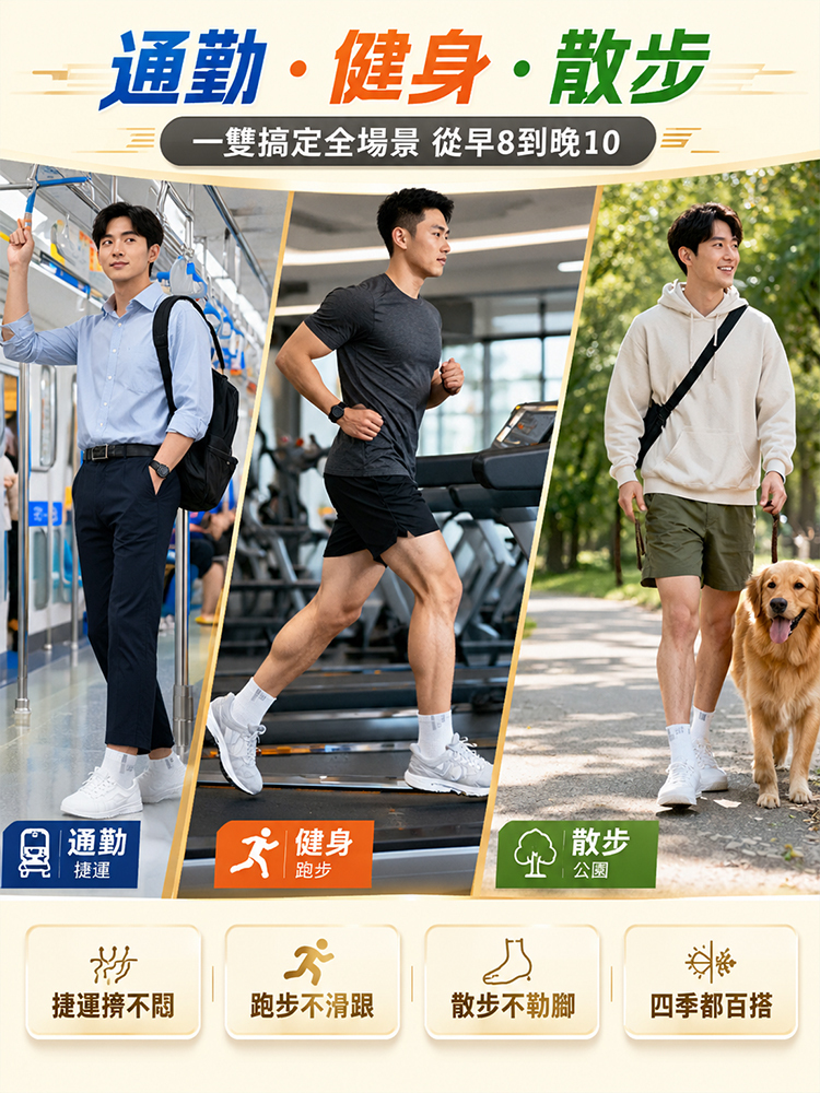 防臭抑制菌中筒純色襪男