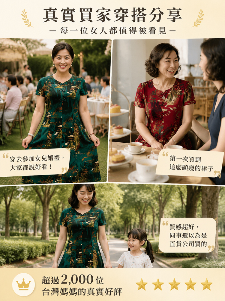 闊太太碎花連身裙