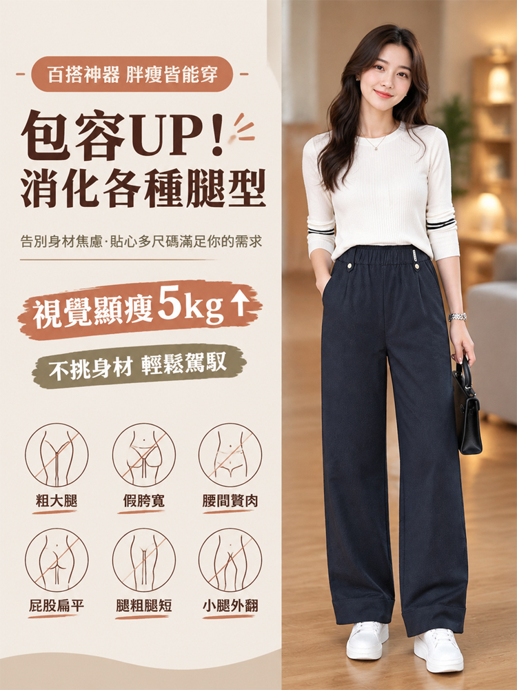 高腰顯瘦寬褲