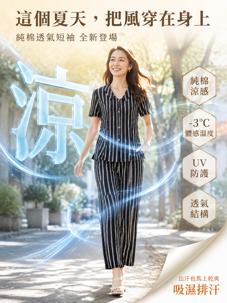 花紋寬鬆顯瘦套裝