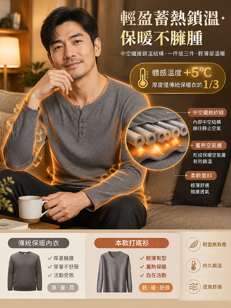 長袖休閒潮流打底衫男