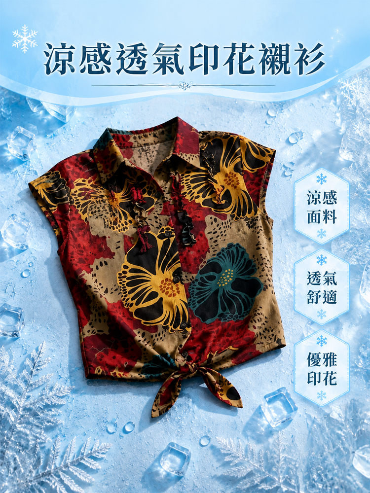 減齡顯瘦印花襯衫