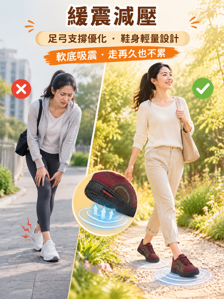 透氣軟底防滑休閒鞋