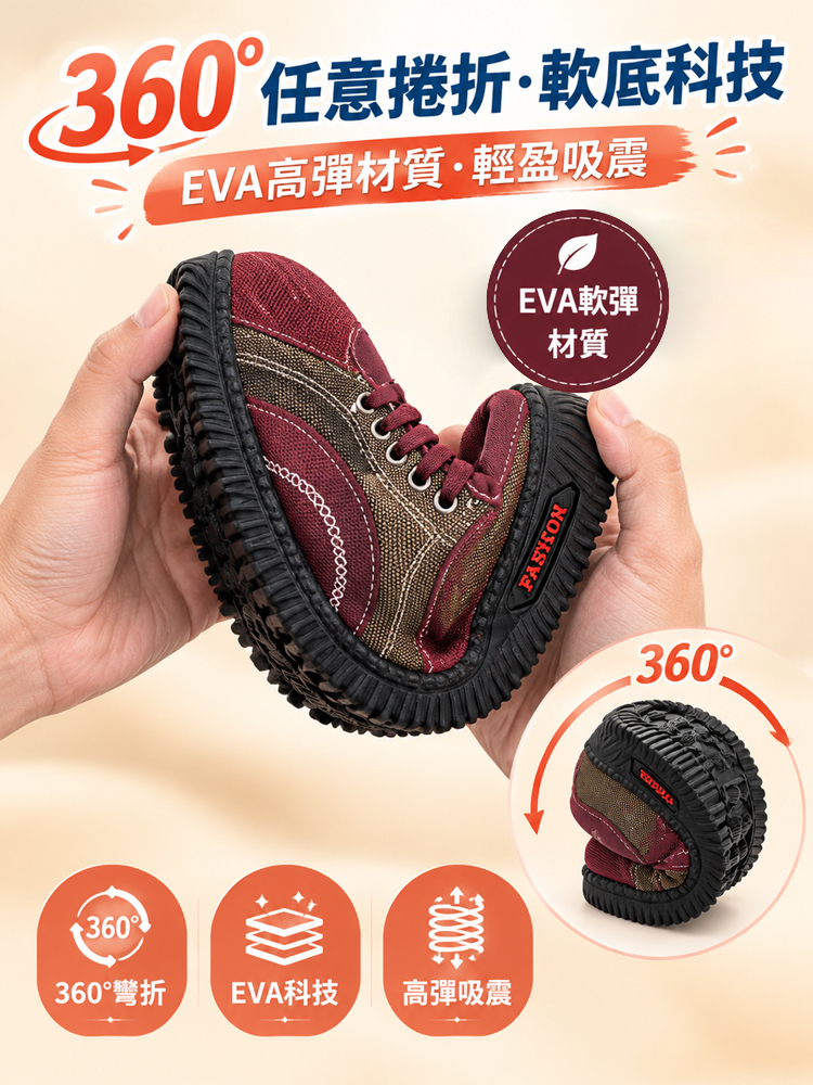 透氣軟底防滑休閒鞋