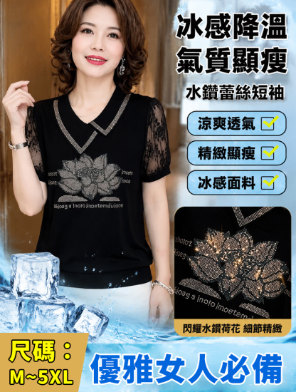 夏季新款洋氣翻領短袖