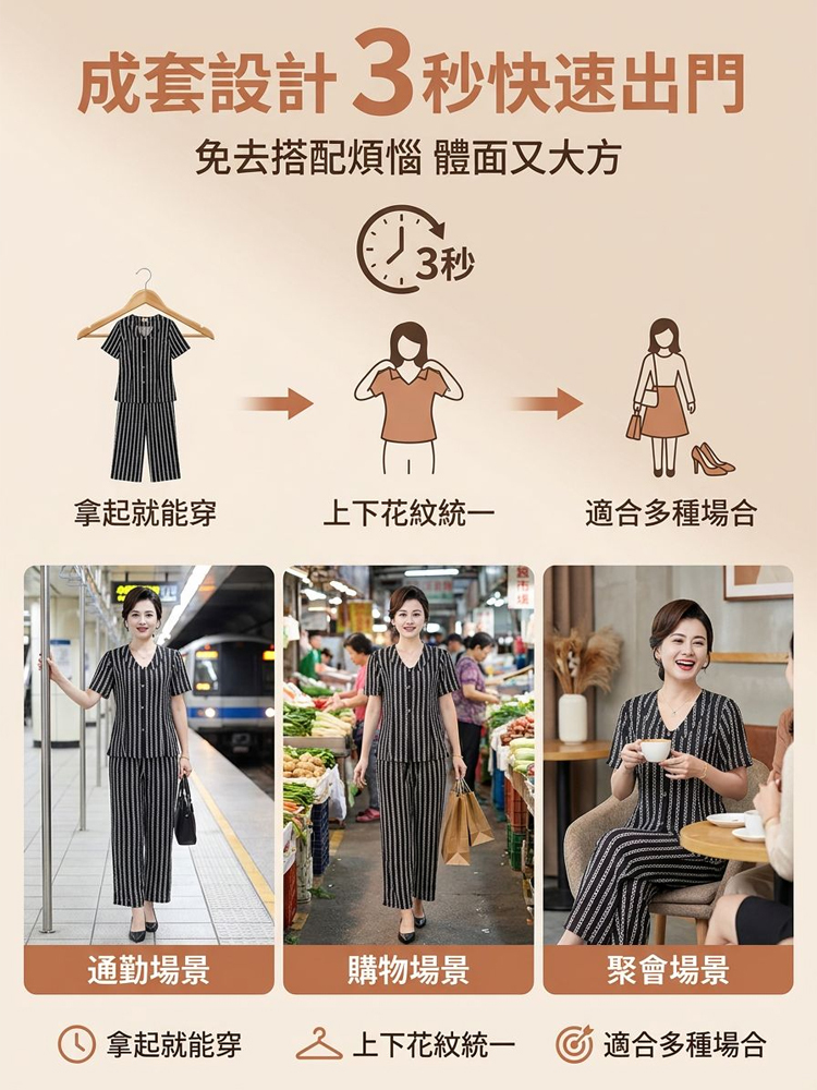 花紋寬鬆顯瘦套裝