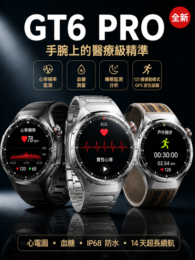 爆款GT6pro 藍牙通話智慧手錶
