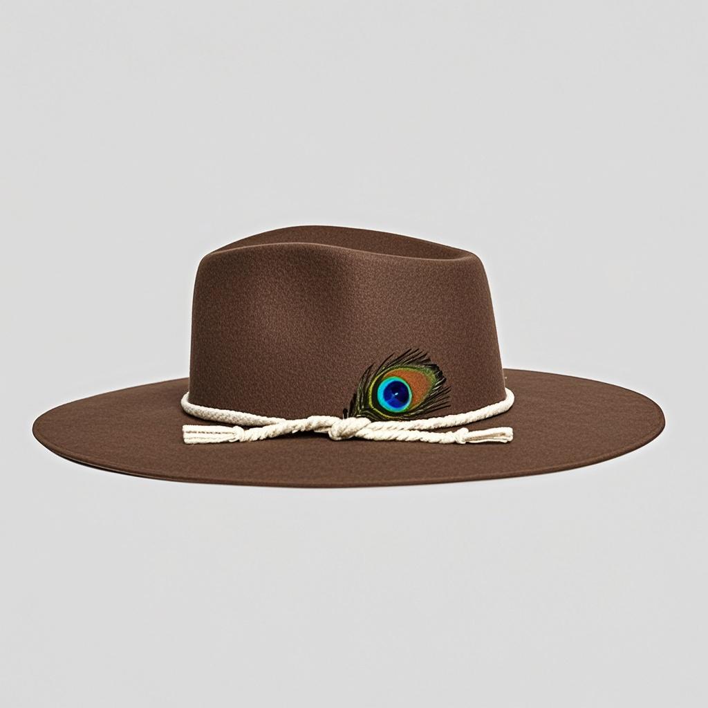 Classic Men's Felt Fedora Hat-Taupe