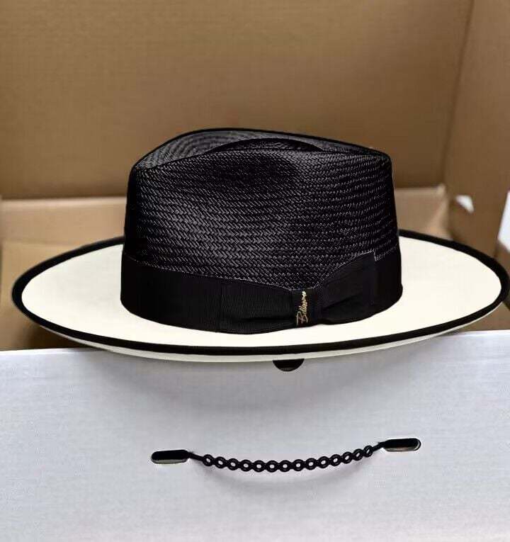Women Effortless Class Two Stone Straw Felt Fedora Hat-Black