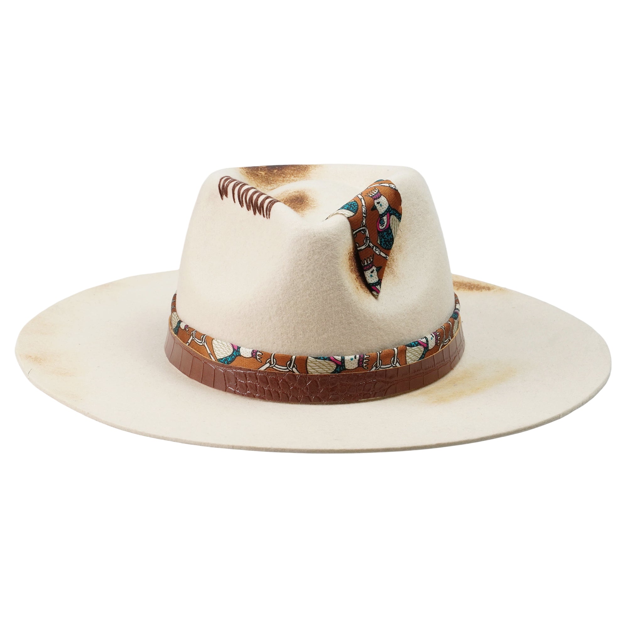 Artistic Felt Hat – Light Base, Rebellious Detailing