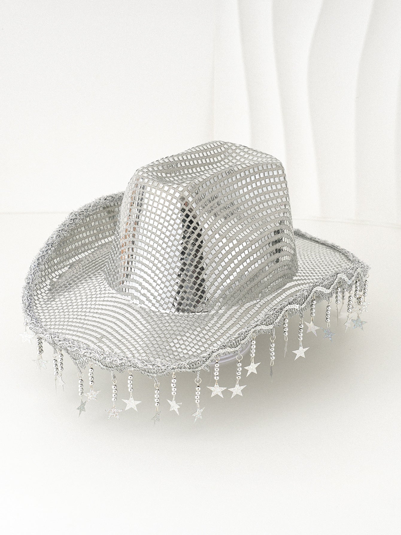 Adjustable Rhinestone Star Cowboy Hat with Tassels