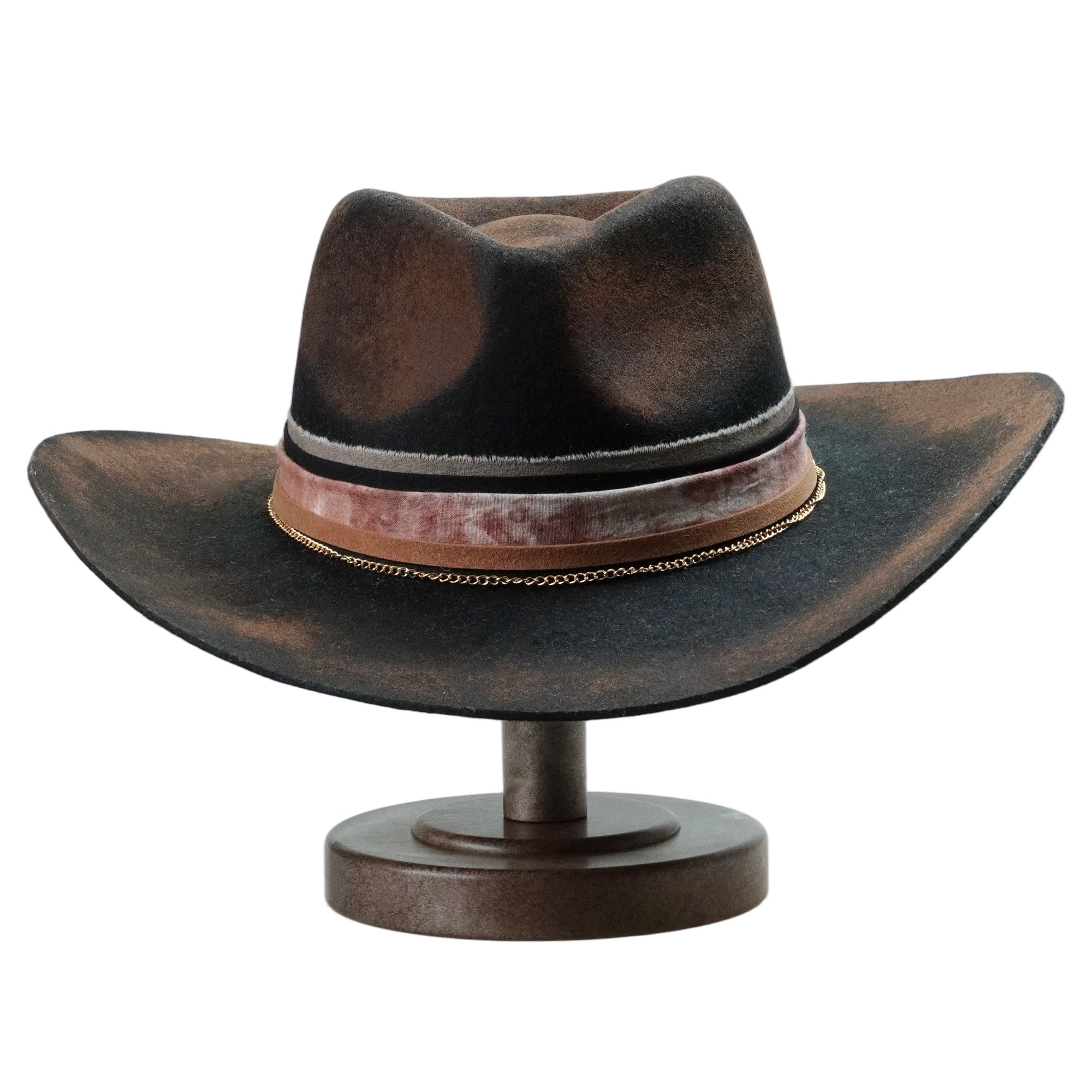 Classic Teardrop Crown - Black with Distressed Burnt Finish
