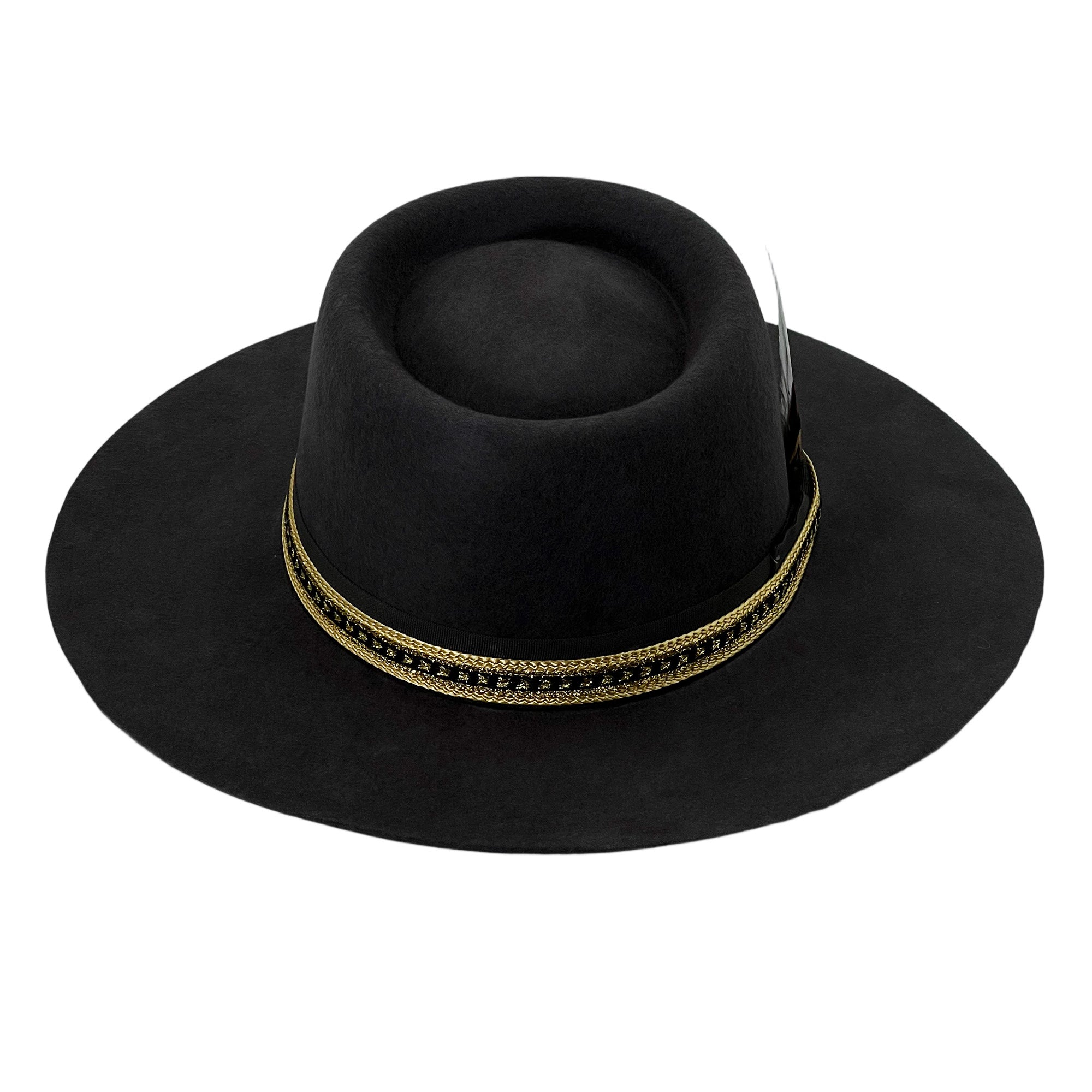 Women Black Felt Gambler Hat