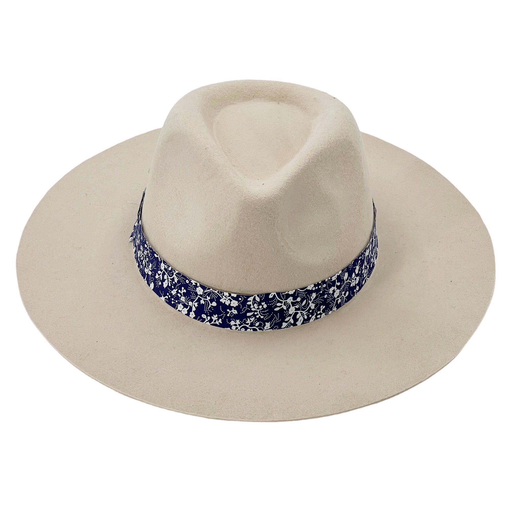 Women Custom Floral Band Hat – Ivory White