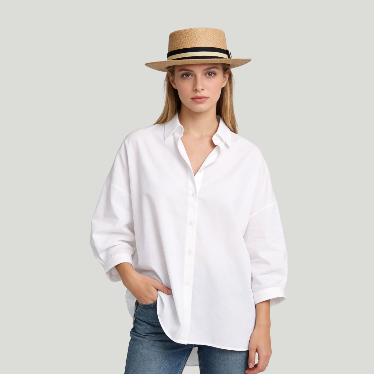 Straw Pork Pie Hats Summer Sunhat Boater hat