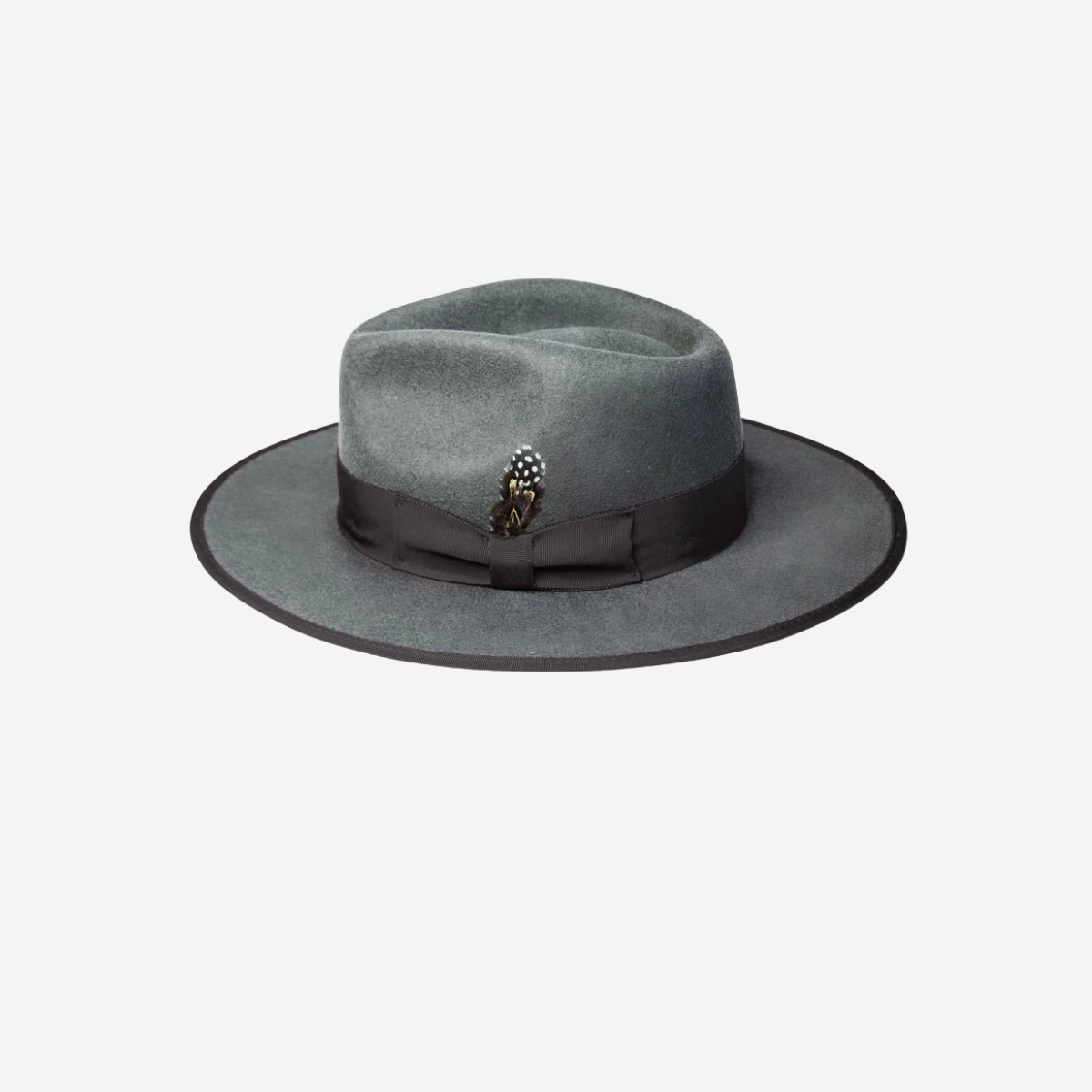 Classic Men's Felt Black Fedora Hat - Black