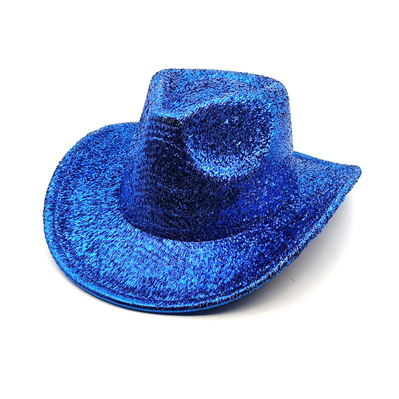 Sparkling Gold & Silver Party Western Cowgirl Hat