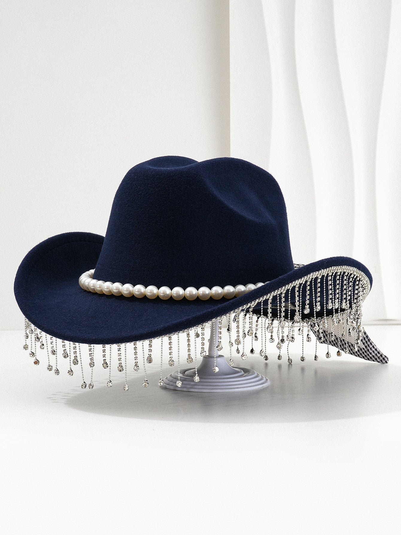 Adjustable Sparkling Cowboy Hat with Tassels