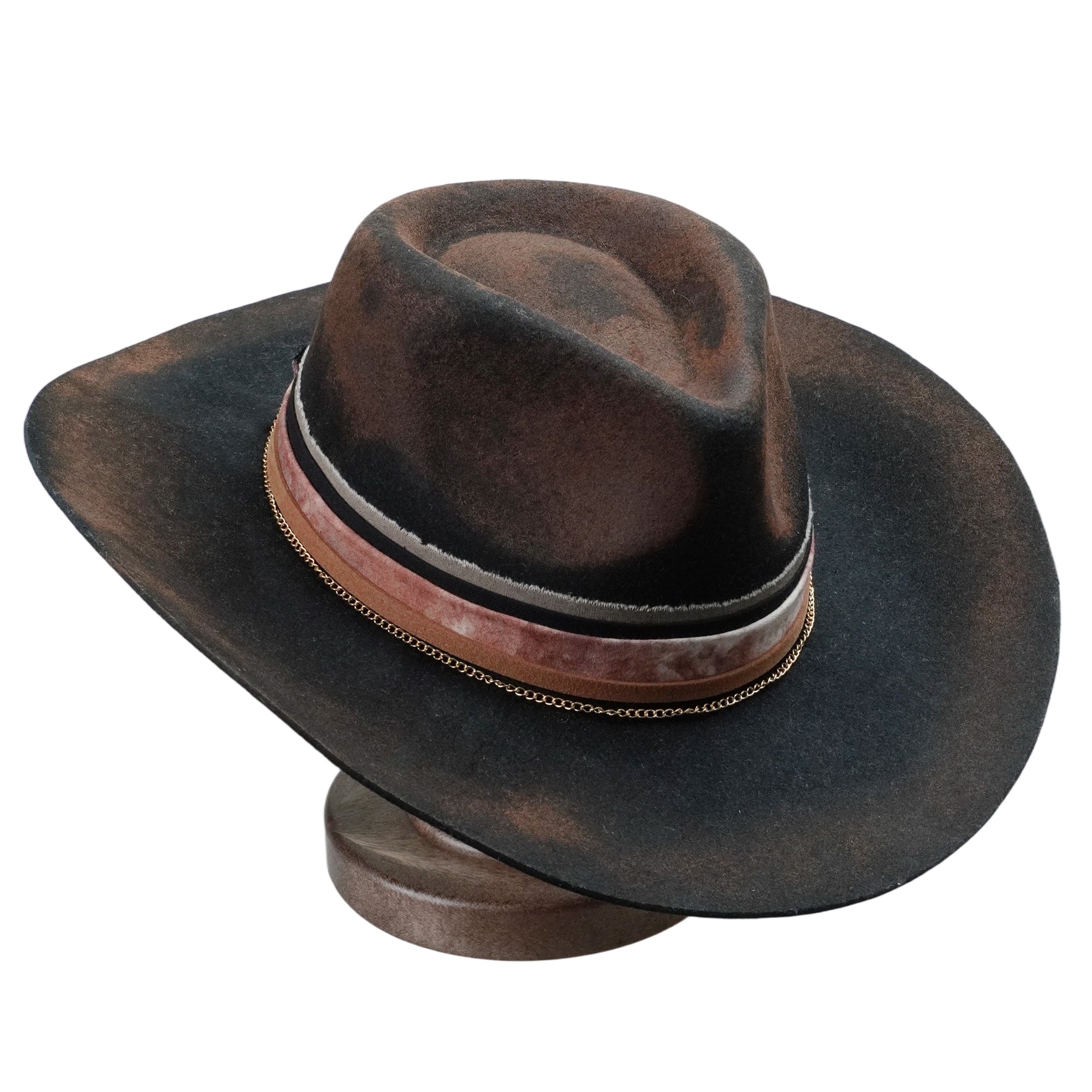 Classic Teardrop Crown - Black with Distressed Burnt Finish