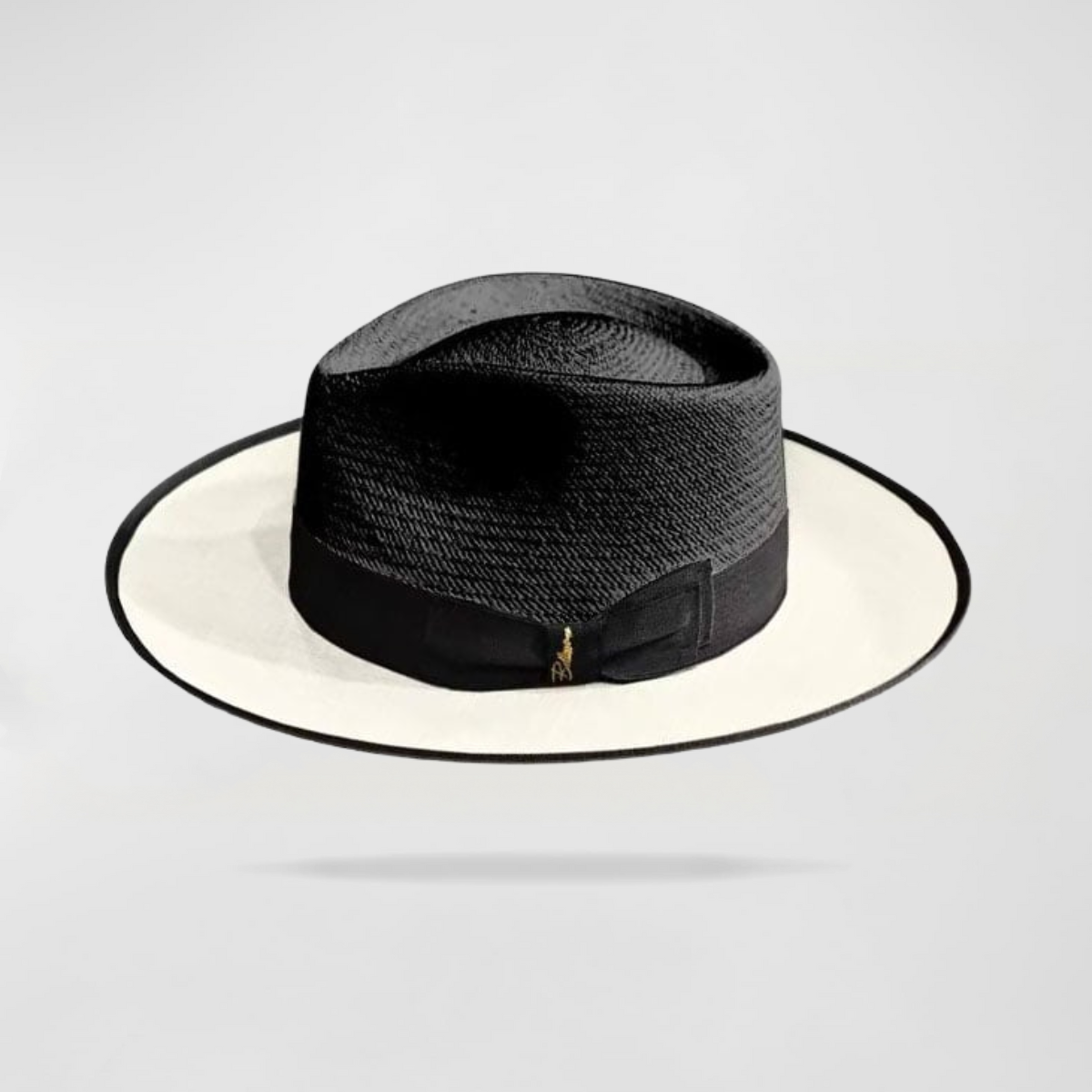 Women Effortless Class Two Stone Straw Felt Fedora Hat-Black