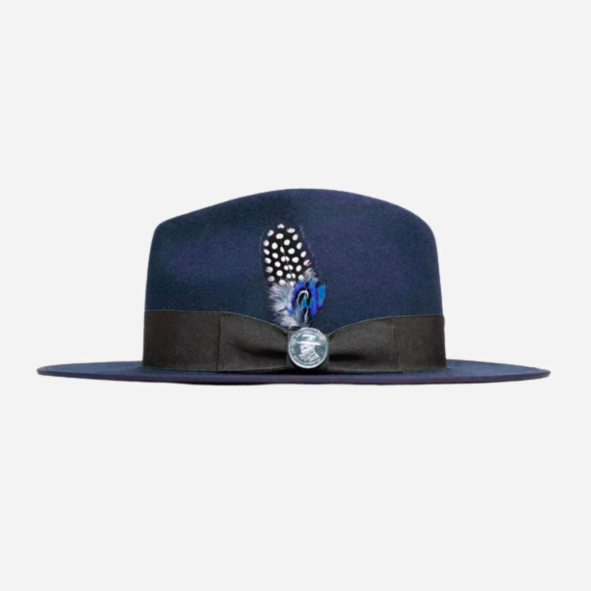 Classic Men's Felt Black Fedora Hat - Black