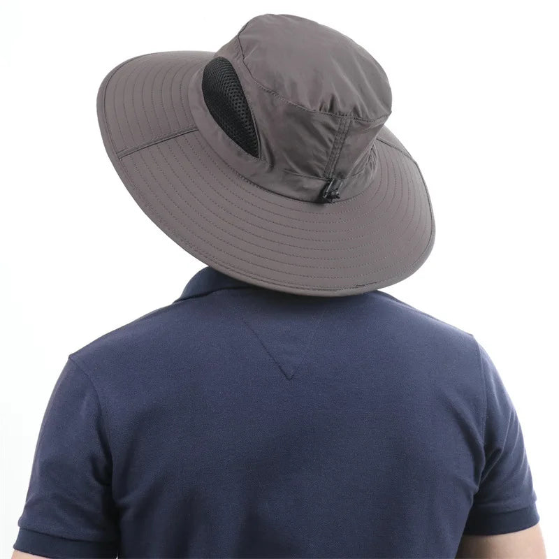 Unisex Large Brim Waterproof Breathable Outdoor Quick Dry Boonie Hat