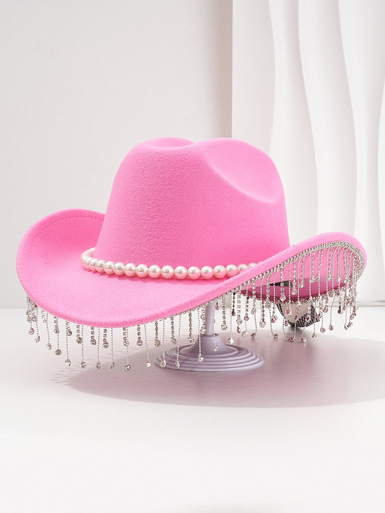 Adjustable Sparkling Cowboy Hat with Tassels