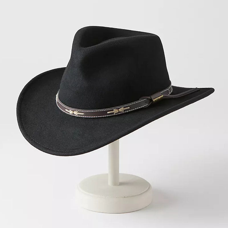 Women Crushable Wool Western Hat