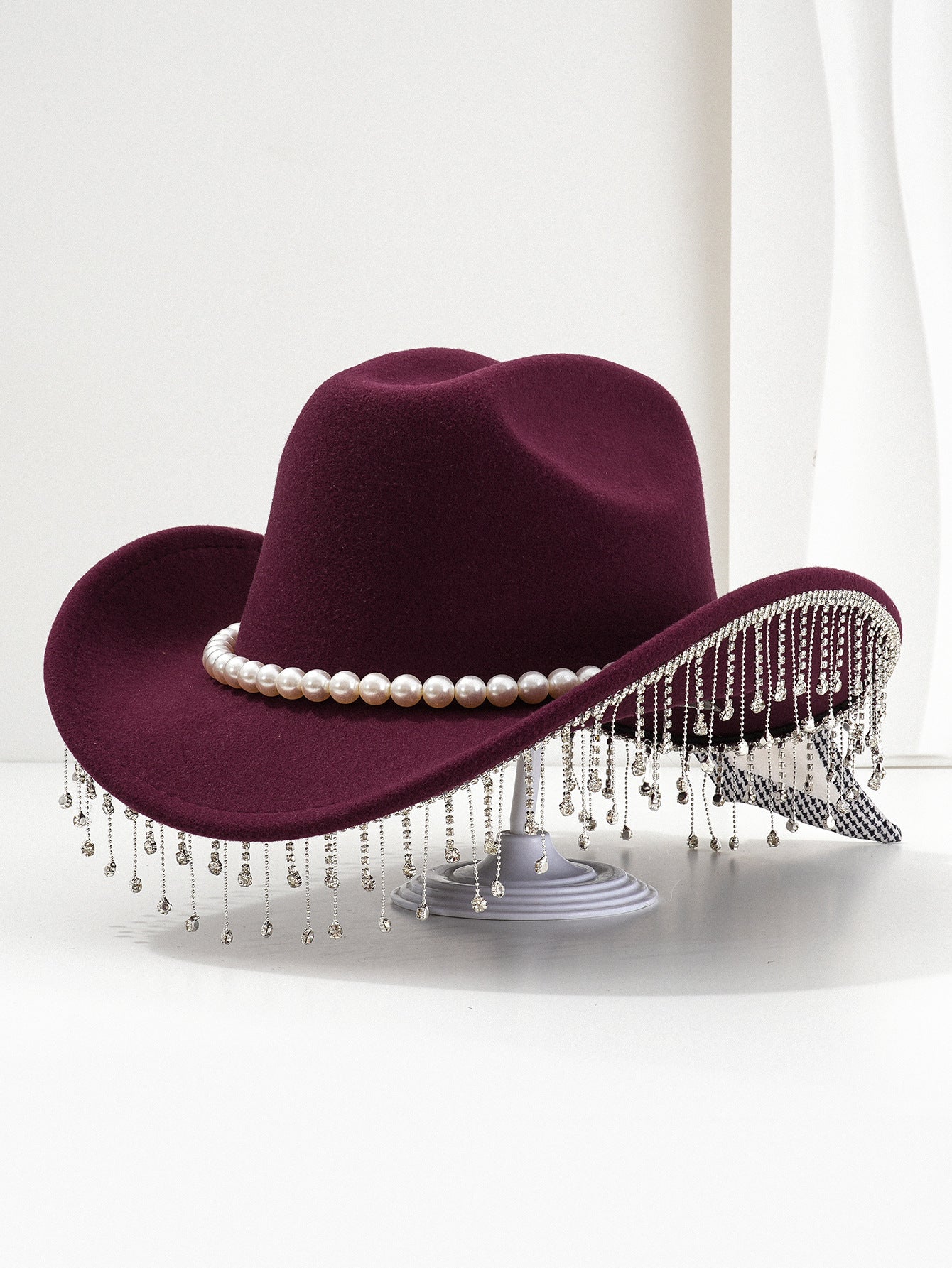 Adjustable Sparkling Cowboy Hat with Tassels