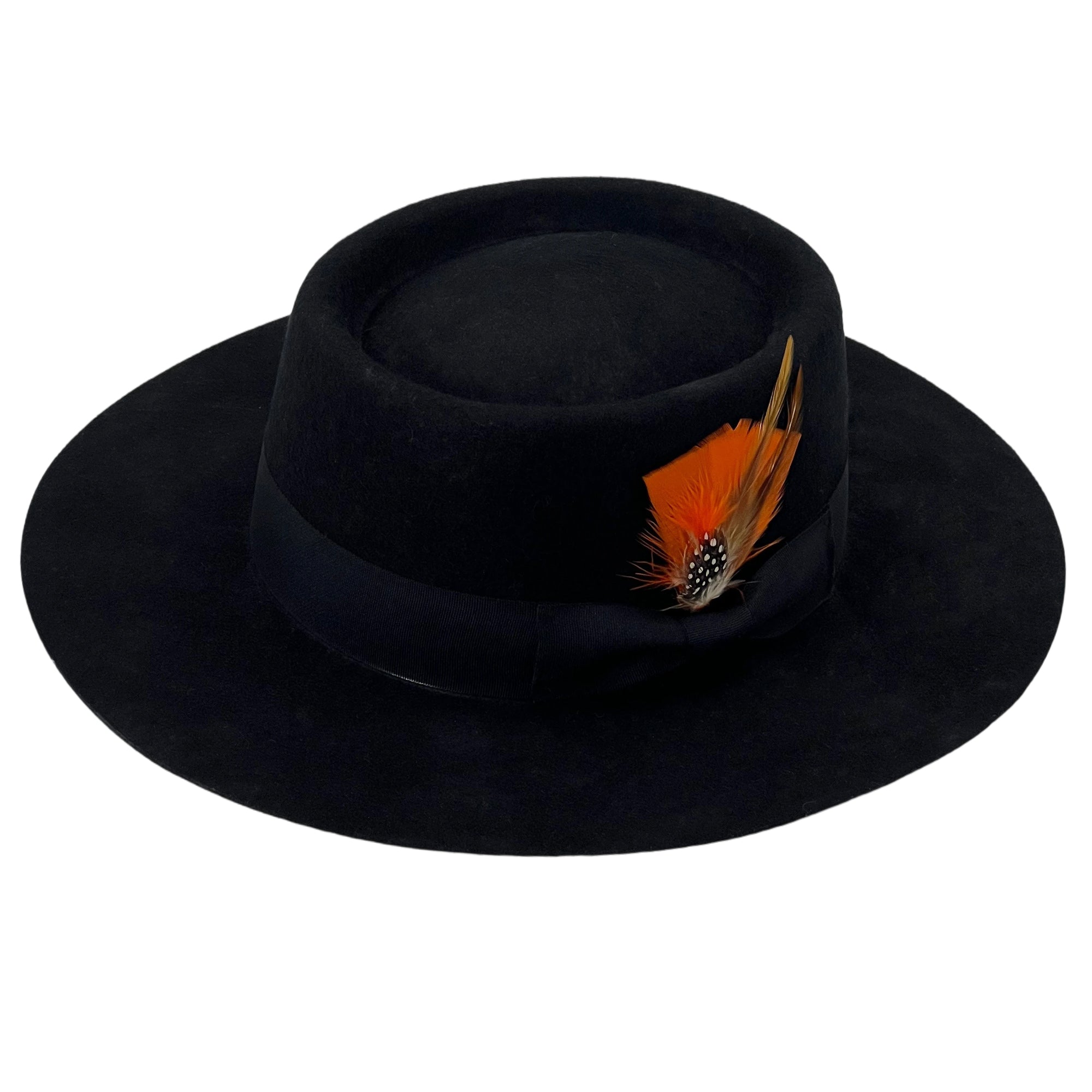 Modern Gambler – Custom Fabric Band & Feather