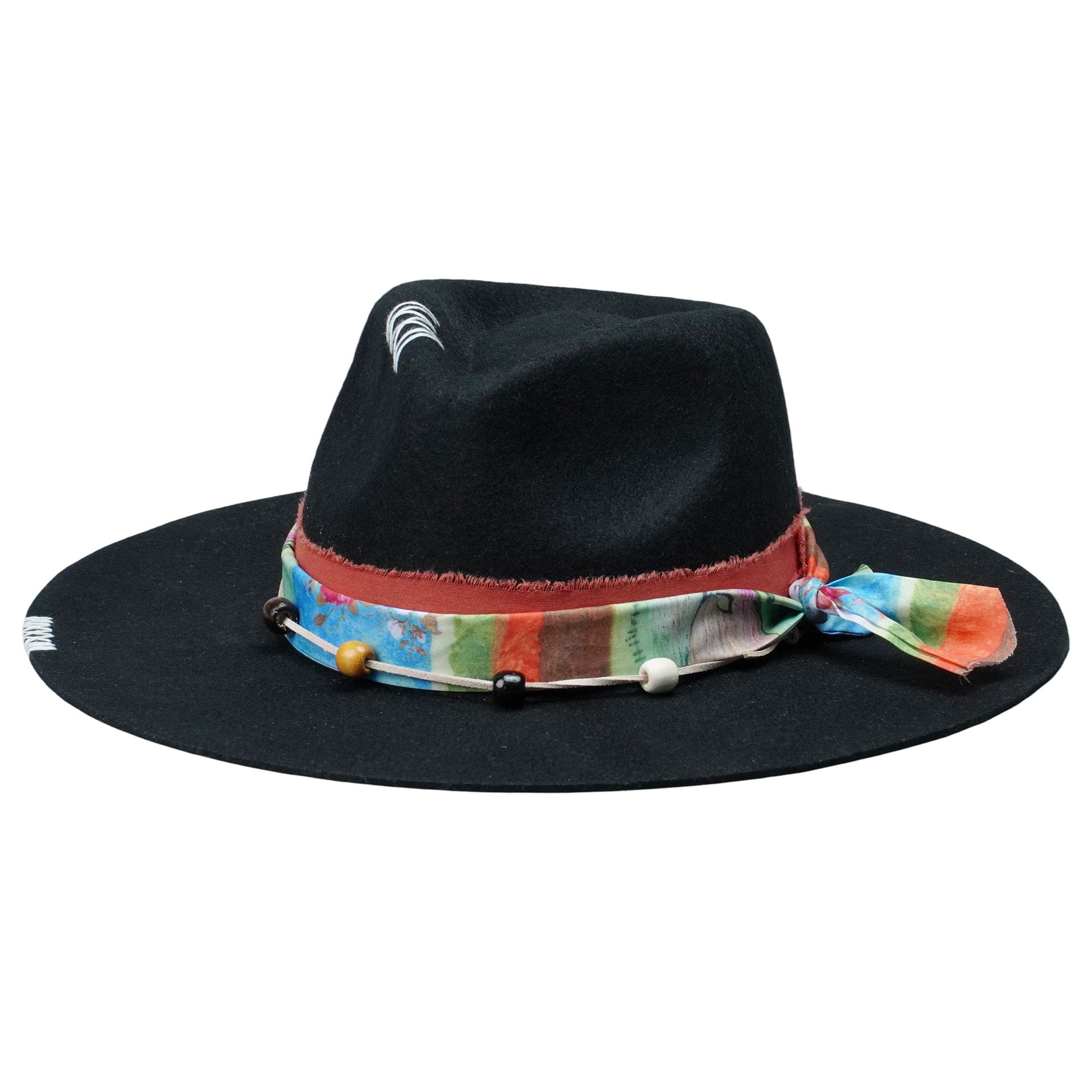 Black Hat – Custom Beading and Colorful Band