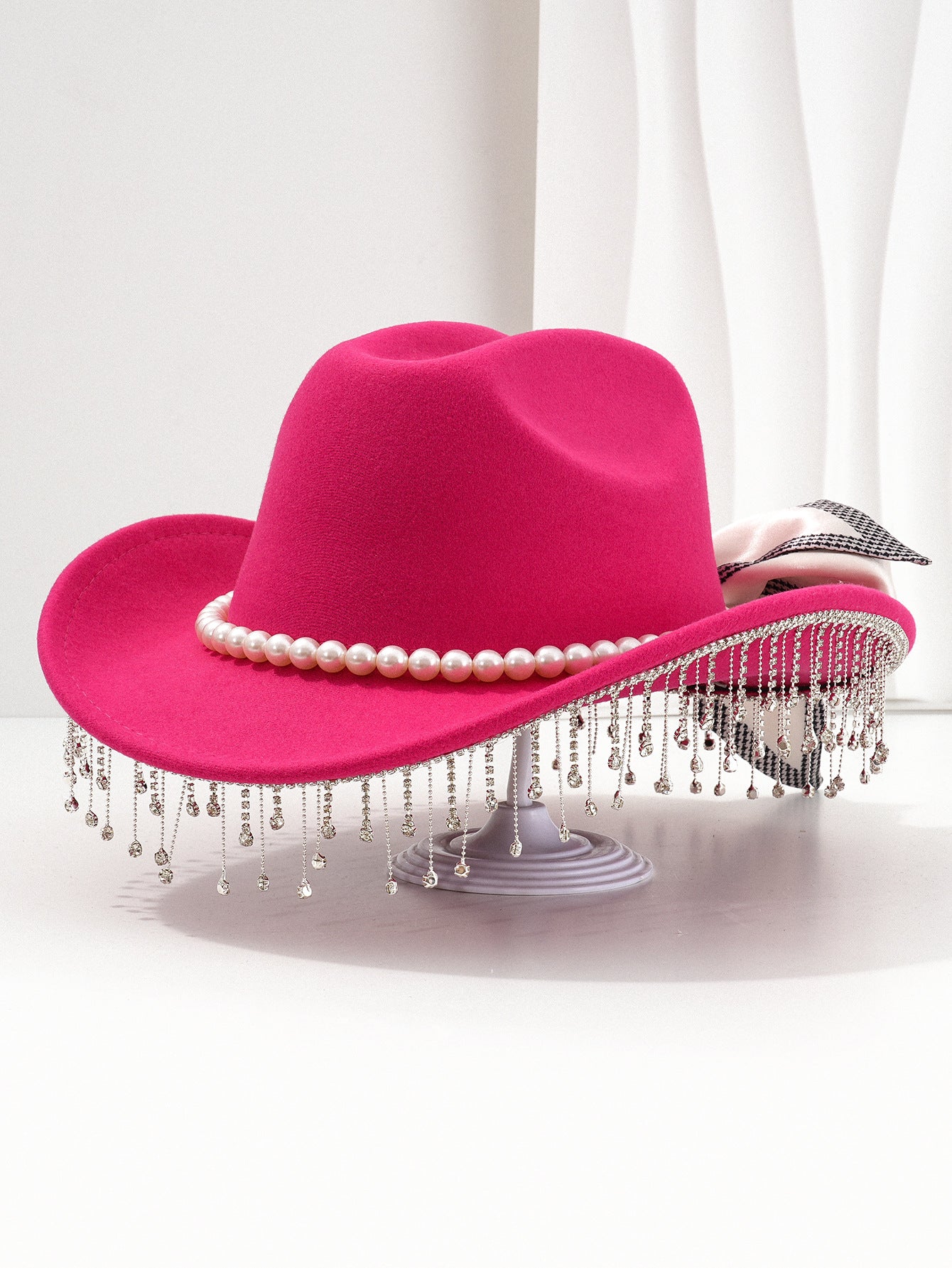 Adjustable Sparkling Cowboy Hat with Tassels