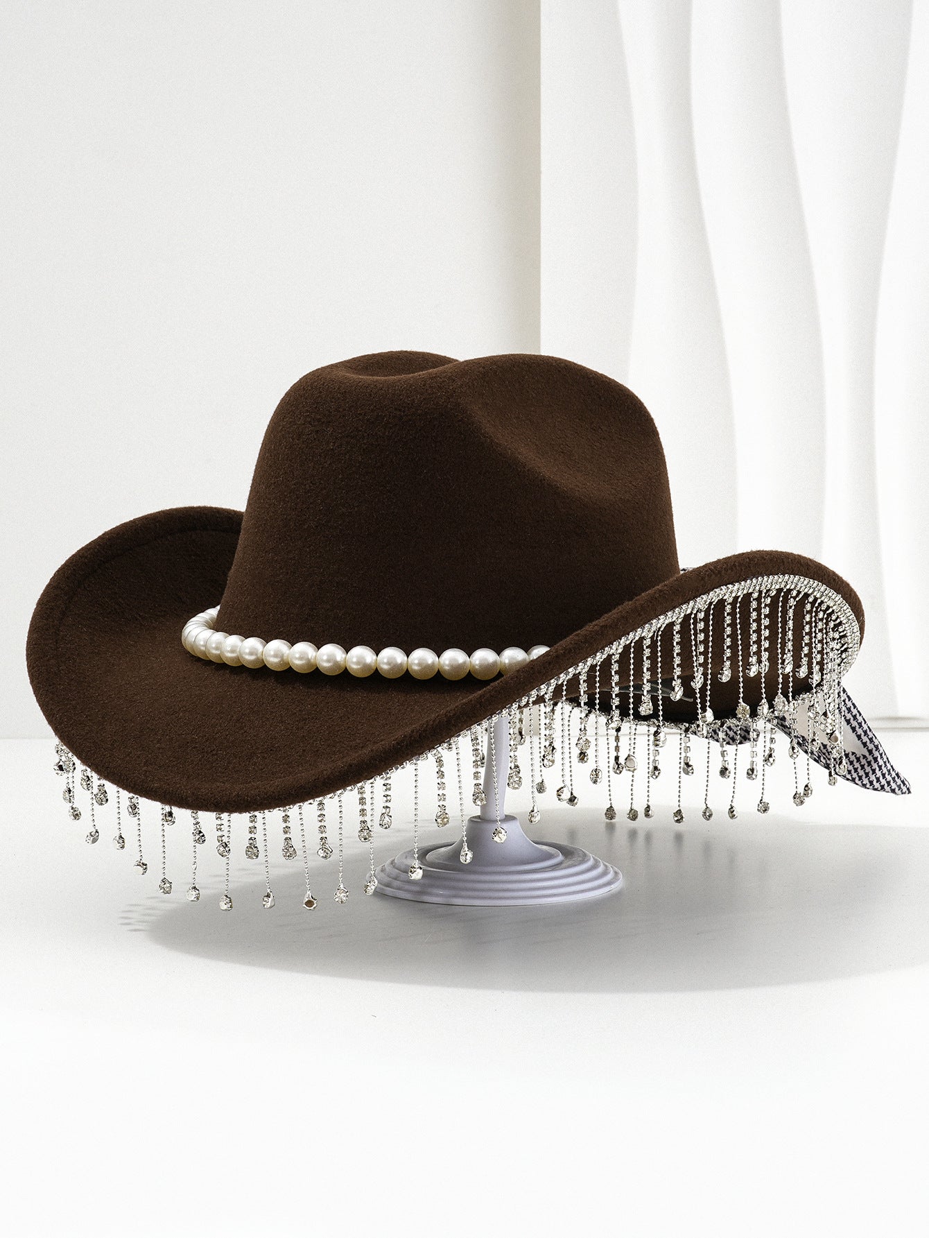 Adjustable Sparkling Cowboy Hat with Tassels