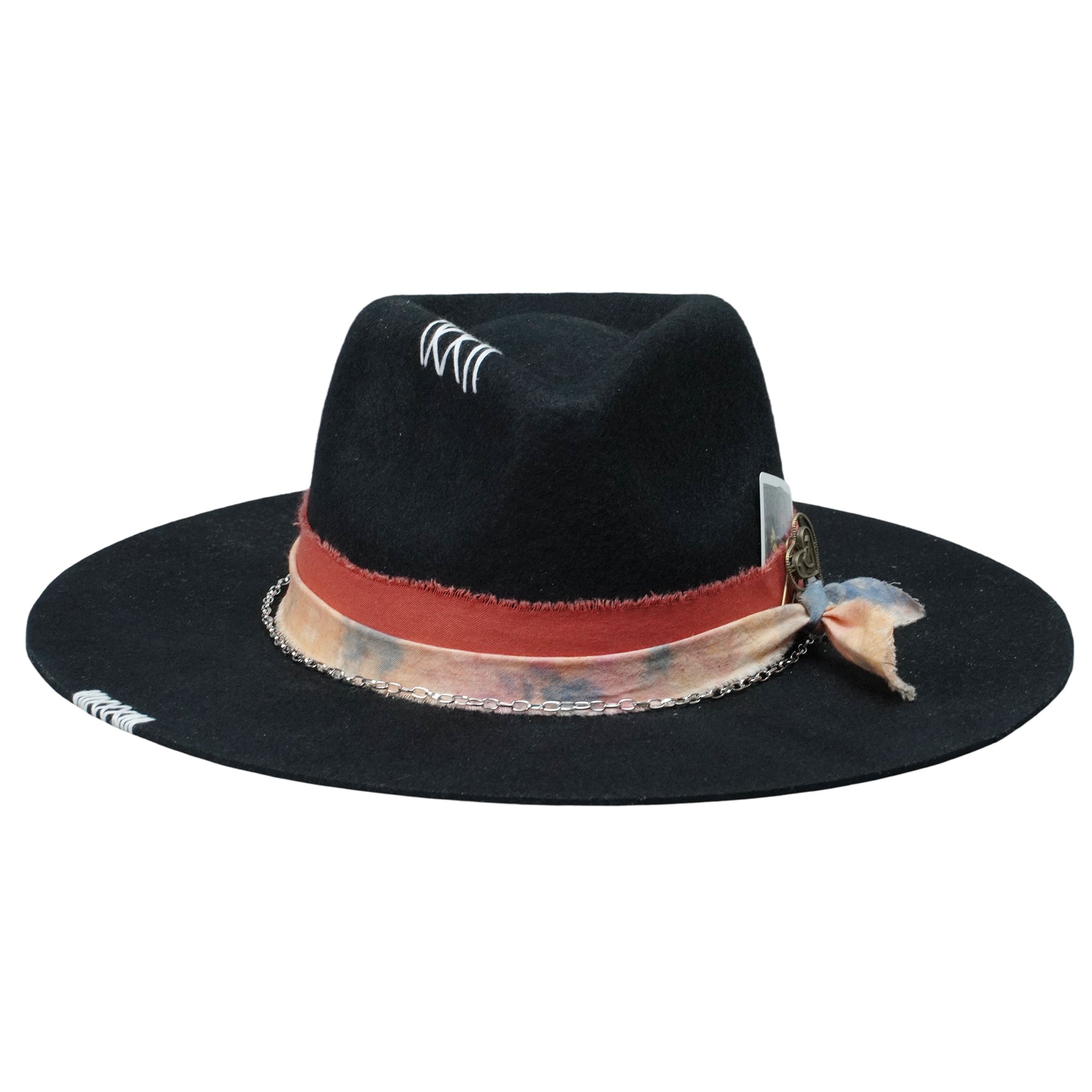 Statement Hat – Black, Tie-Dye, Metal & Card