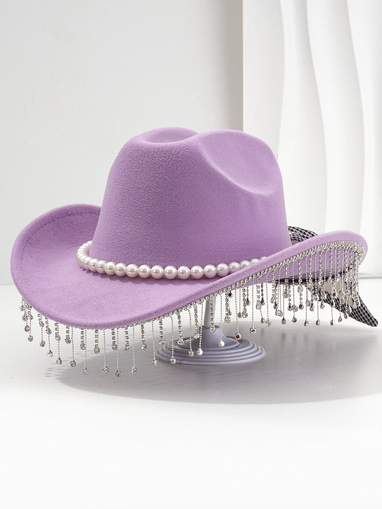 Adjustable Sparkling Cowboy Hat with Tassels