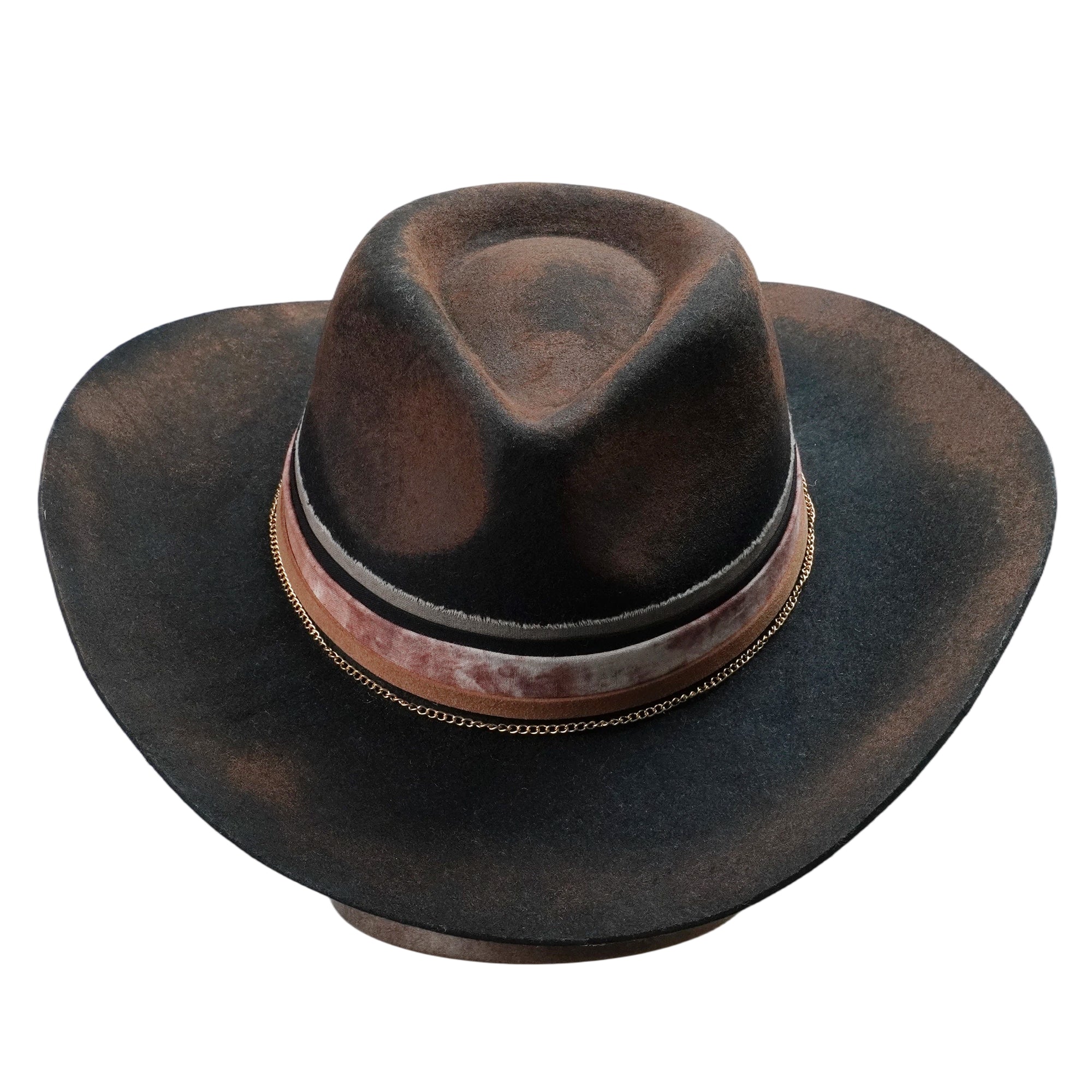 Classic Teardrop Crown - Black with Distressed Burnt Finish