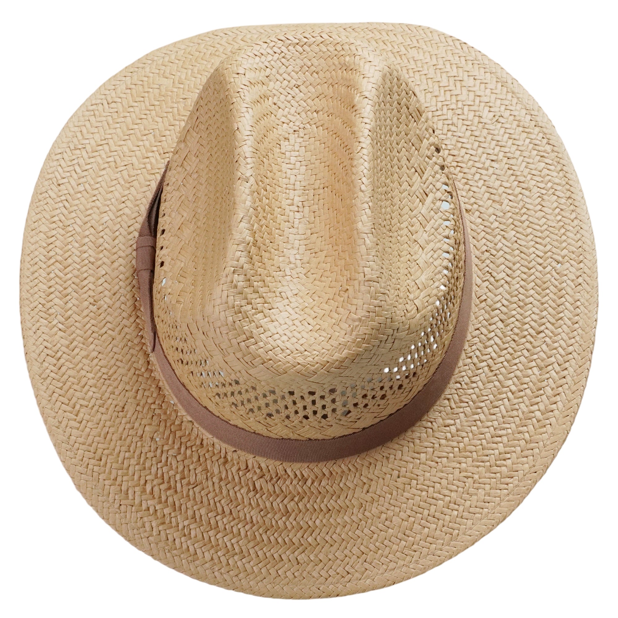 Natural Straw Hat with Simple Brown Bow Band