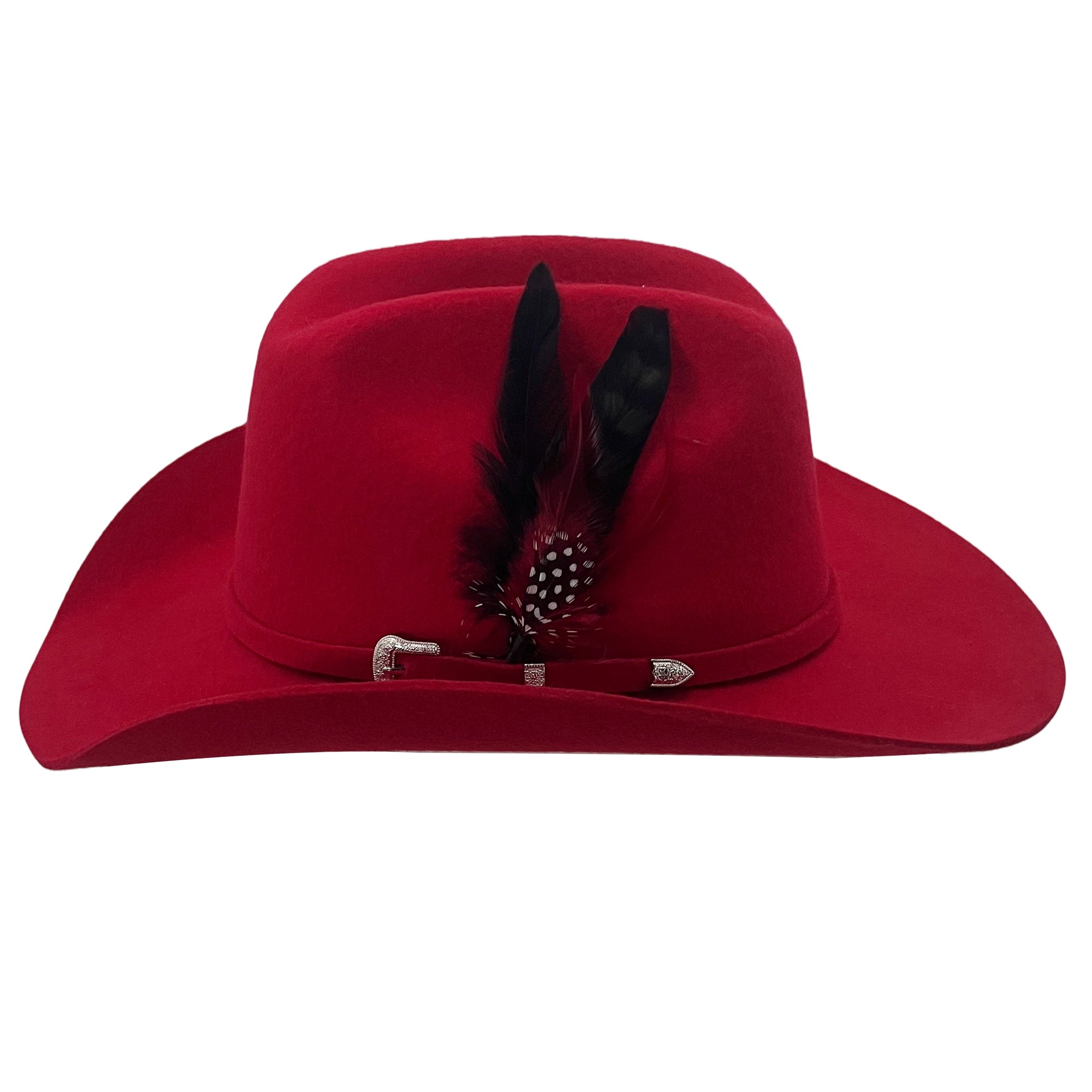 Women Modern Crimson Hat – Felt Band Accent