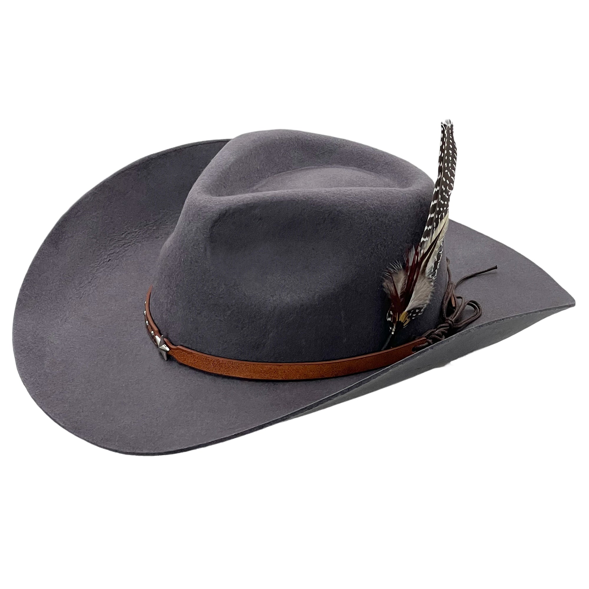 Modern Earthy Gray Hat – Metal Clasp Accent