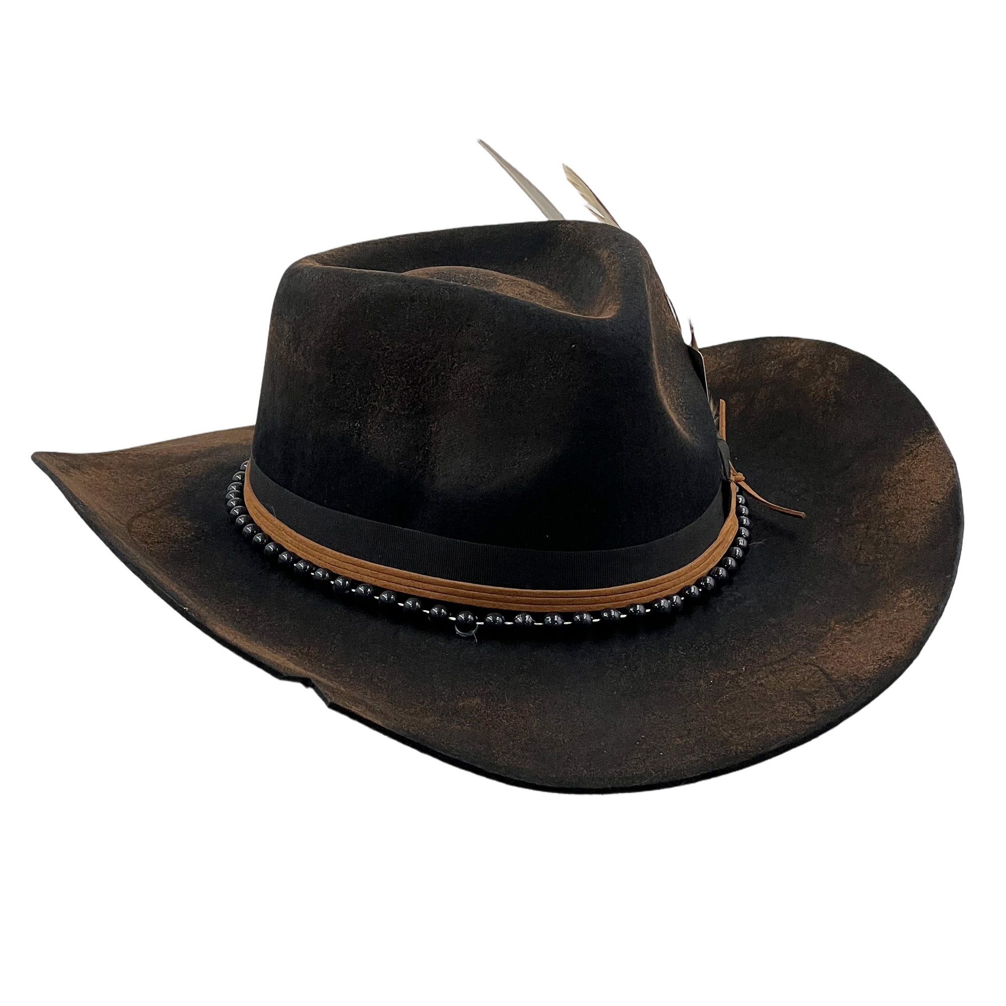 Hand-Burned Western Hat – Black