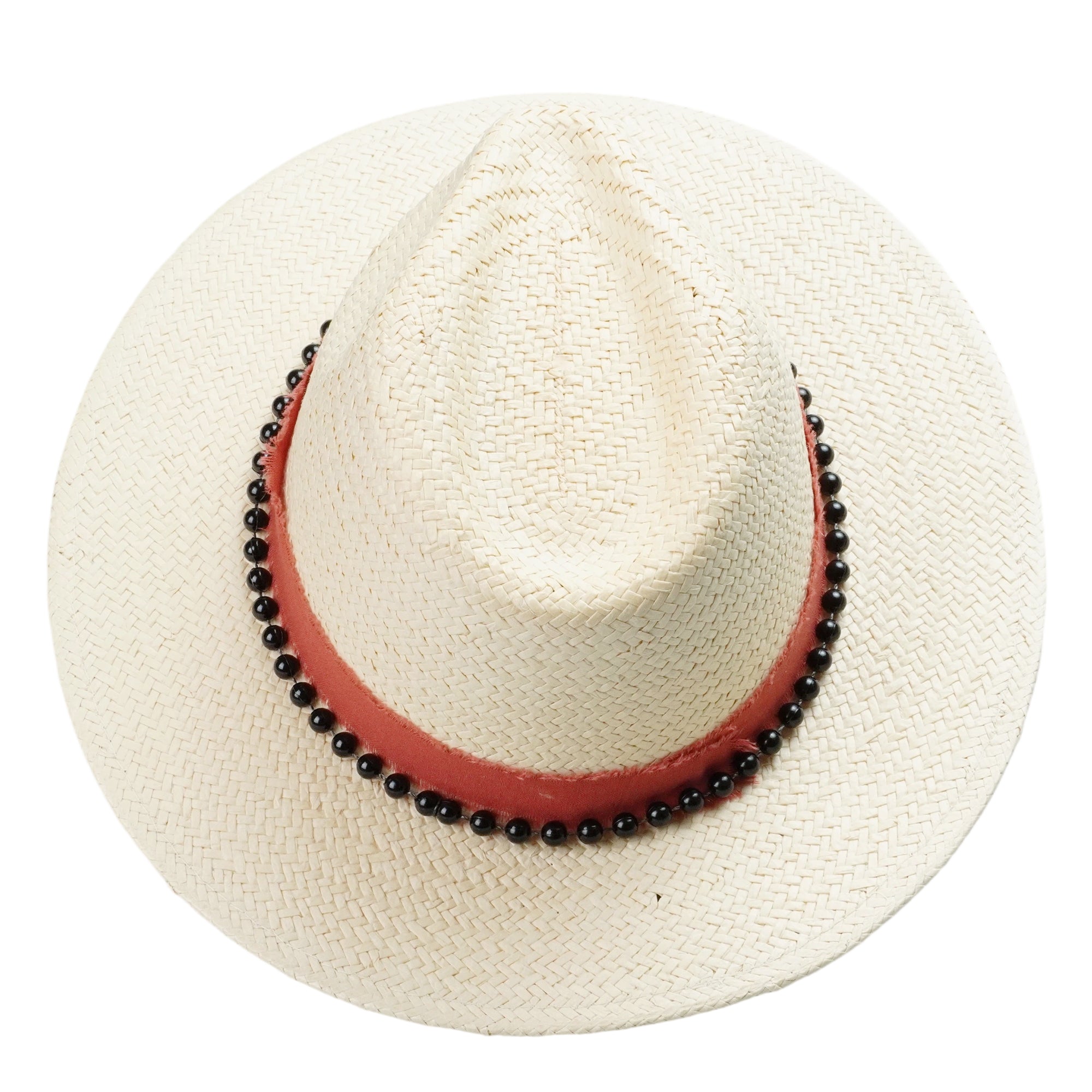 Classic Teardrop Crown - Beige with Black Pearl Strand