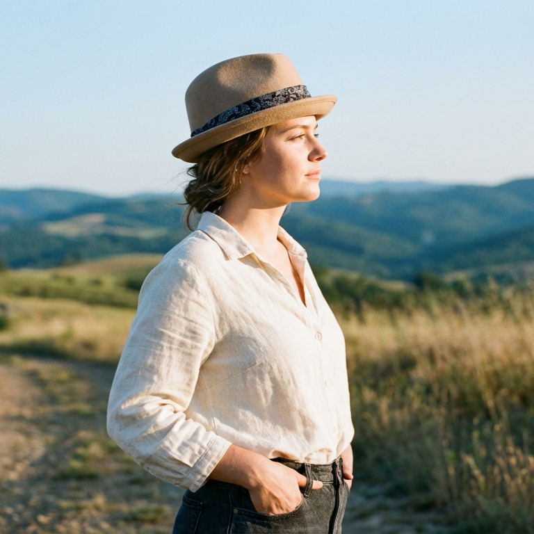Modern Felt Fedora – Printed Accent