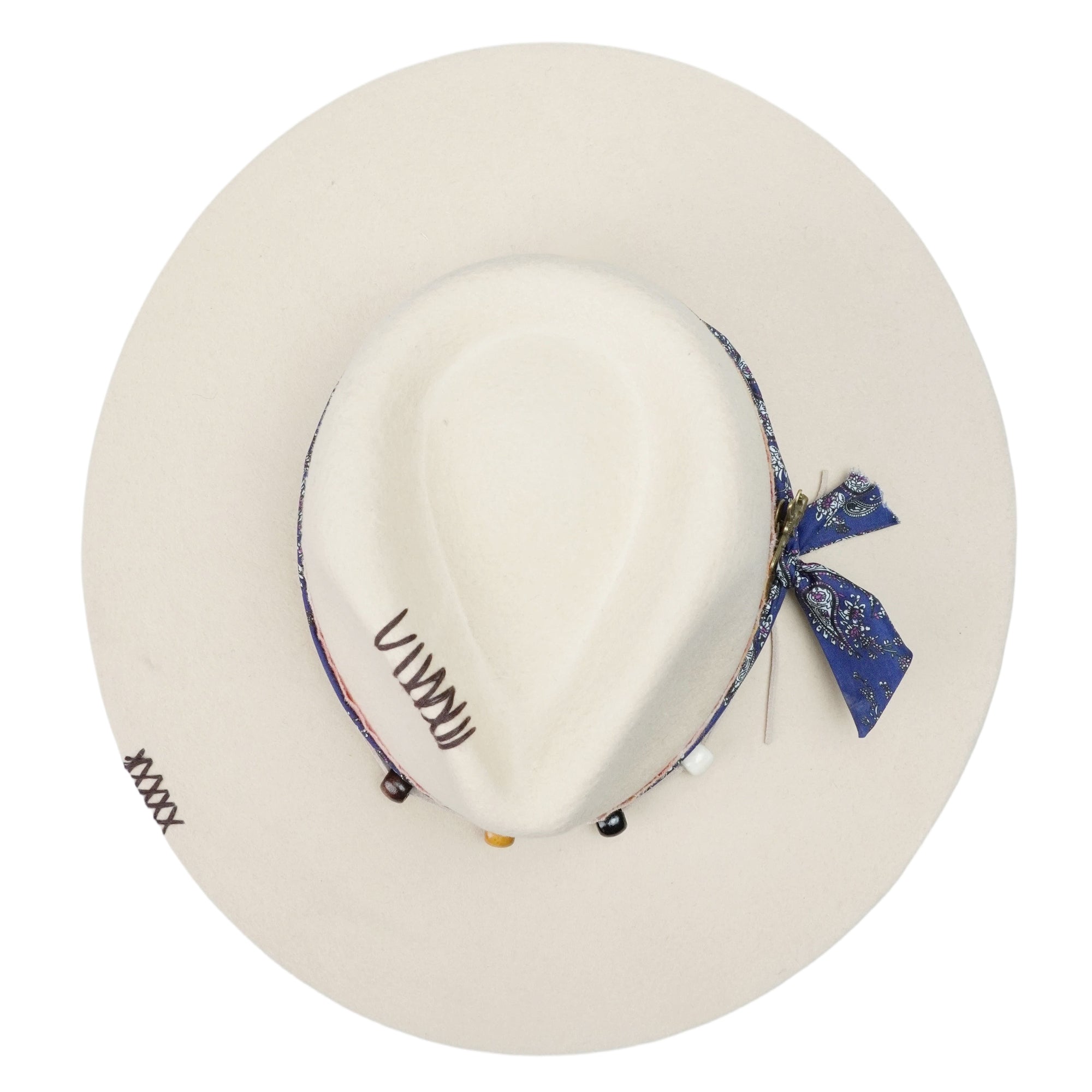 Modern Felt Hat: Luxurious Fabric, Metal, Beads